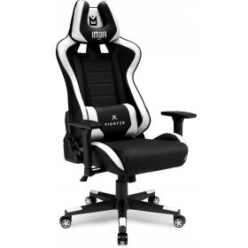  IMBA Seat Fighter Gaming-Stuhl, schwarz-weißes Öko-Leder