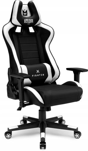  IMBA Seat Fighter Gaming-Stuhl, schwarz-weißes Öko-Leder