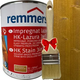   Remmers Imprägnierung, Holz Azurblau Rustikale Eiche + Gerader Flachpinsel 5904122341216 5 cm