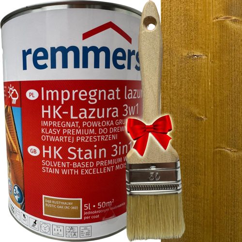 Remmers Imprägnierung, Holz Azurblau Rustikale Eiche + Gerader Flachpinsel 5904122341216 5 cm