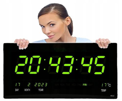Uhr für zu Hause Enido Wanduhr, Schwarz, Grüntöne, 45,7 cm