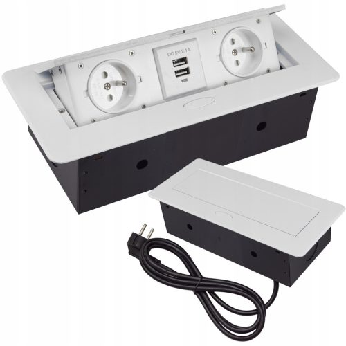  IN DER ARBEITSPLATTE VERSTECKTE STECKDOSE + 2 USB-STECKDOSE