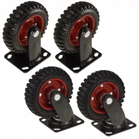   2× TROLLEY-RAD, VOLLSTÄNDIG FESTE PLATTFORMEN 160 x 45 MM, RAD 150 KG MIT LAGER + 2× TROLLEY-RAD, DREHBAR, DREHBAR, PLATTFORMEN 160 x 45 MM, RAD, 150 KG, LAGER