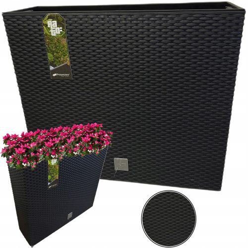 Töpfe und Pflanzgefäße für den Außenbereich und den Garten Prosperplast-Blumentopf, 58 cm x 18 x 49,8 cm, Durchmesser 20 cm, Kunststoff in den Farben Grau und Silber