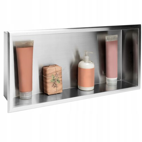 MONTIERTES BADEZIMMERREGAL 30x60 STAHLBÜRSTE - REA
