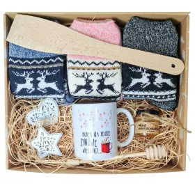    Omas Tag für Oma Fertige Geschenksocken 3 Paar Wollbecher *35-38*