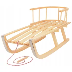    Traditioneller Holzschlitten PRIMEGARDEN HOLZSCHLITTEN MIT RÜCKENLEHNE
