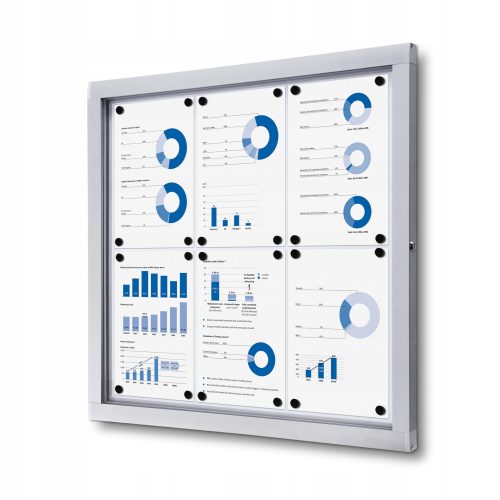 Pinnwand für den Außenbereich, 6 x A4, magnetische Informationstafel
