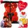 GROSSER BÄR MIT ROSEN LED-SET VALENTINSTAG GESCHENK MUTTERTAG OMA 40CM XL 3D