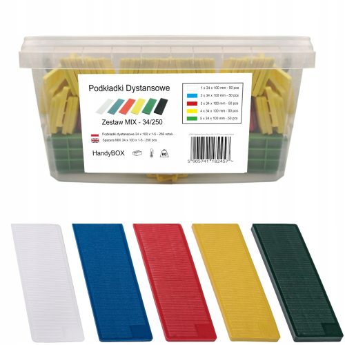 Abstandshalter für Fenster 34 mm 1–5 250 Stück Montagekeile MISCHBEHÄLTER