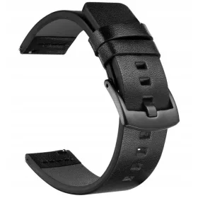  NEUES DICKES SCHWARZES LEDERARMBAND 22 MM + TELESKOPE