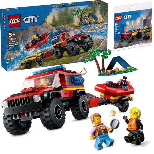  60412 4X4 FEUERWEHRWAGEN MIT RETTUNGSBOOT + LEGO City 30585 City