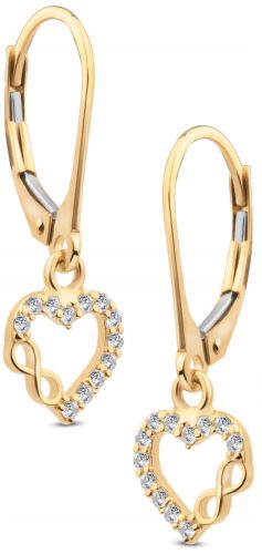  WUNDERSCHÖNE GOLD-OHRRINGE MIT HERZEN UND UNENDLICHKEIT 14KT 585