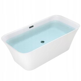   Freistehende Badewanne Hydrosan, schwarzer Überlauf, Mittelablauf, 150 x 75 cm