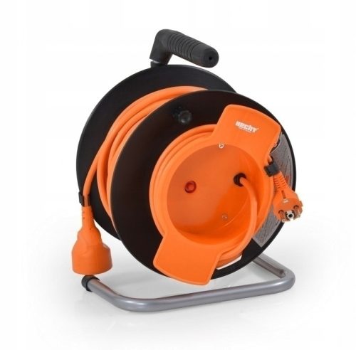 Hecht-Rollenverlängerungskabel 20 m, 1 Stk. Buchsen, orange