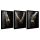 Bilder an der Wand BILDER FÜR RAHMEN WANDPOSTER TRIPTIQUE SET SCHWARZ UND GOLD FRAU 73x159