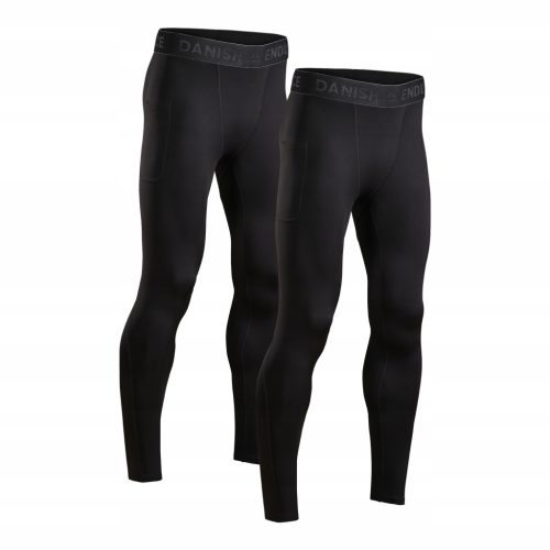  DANISH ENDURANCE Herren-Kompressionsstrumpfhosen, thermoaktive Leggings, 2er-Pack, L