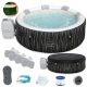 Whirlpool, Garten-Whirlpool Aufblasbarer runder Pool mit Hydromassage Bestway 908 l