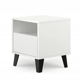    SCANDI SCHLAFZIMMERSCHRANK 1S SCHLAFZIMMERTISCH 1 SCHUBLADE WEIßE FEINE