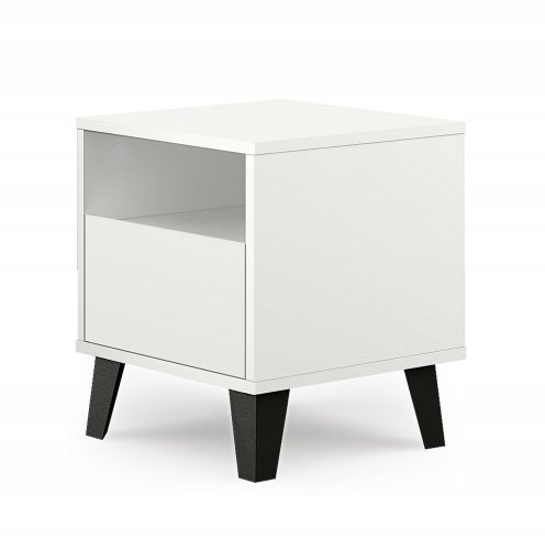  SCANDI SCHLAFZIMMERSCHRANK 1S SCHLAFZIMMERTISCH 1 SCHUBLADE WEIßE FEINE
