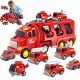  FEUERWEHR GROSSES FEUERWEHRWAGEN MIT KRAN LKW KRAN HUBSCHRAUBER 7STK