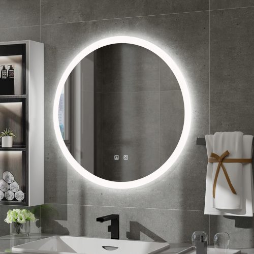 Badezimmerspiegel Elecwish Wandspiegel, Kreis, 600 x 600 mm