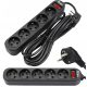 Smartled Strip-Verlängerungskabel 5 m, 5 Stk. Steckdosen, schwarz