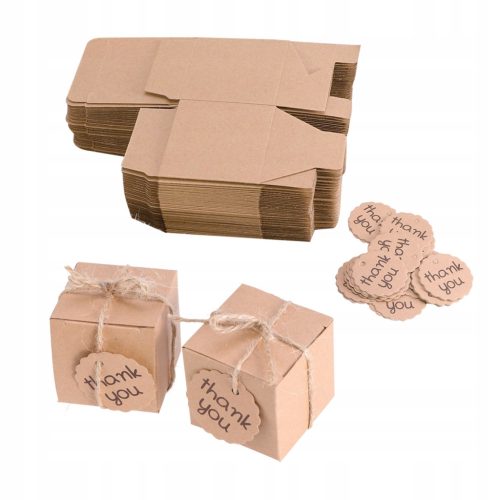  50 Sets Dankeschön-Süßigkeitenboxen aus Kraftpapier, Geschenkboxen für Leckereien
