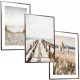 Bilder an der Wand 50x40 SET FRAME PAINTINGS POSTERS FRAME PAMPAS GRASS BEACH NATURE BOHO