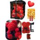 BÄR MIT ROSEN 25 CM ROSENBÄR MIT ROSENBLÄTTER SCHLEIFE GESCHENKBOX ROT