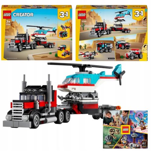  LEGO Creator 31146 Tieflader und Hubschrauber + LEGO KATALOG 2024 NEU