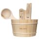 Saunen und Zubehör Sauna-Set, Thermometer, Sanduhr, Schöpfkelle, Eimer