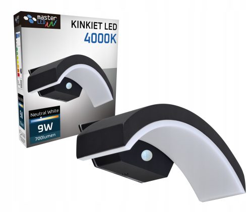  Schwarze Masterled-Gartenwandleuchte mit integrierter 9-W-LED-Quelle