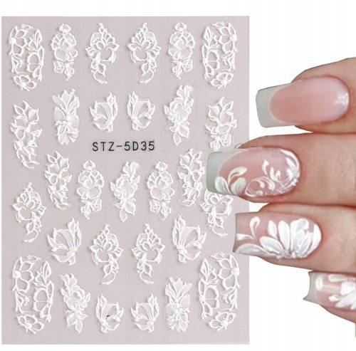  WEISSE NAGELAUFKLEBER MANIKÜRE SPITZE BLUMEN SPITZE
