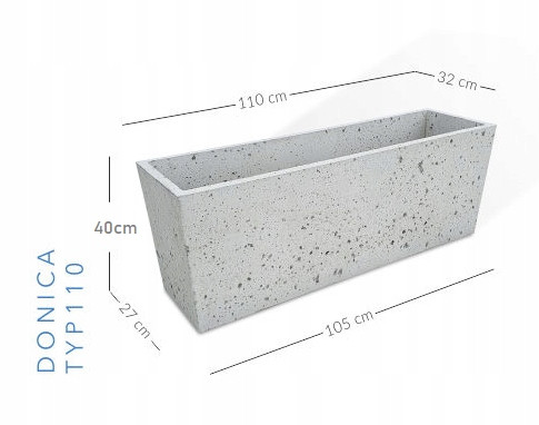 Töpfe und Pflanzgefäße für den Außenbereich und den Garten PASOŃ Blumentopf 110 cm x 32 x 40 cm Beton