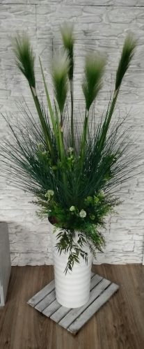 Künstliche Blumen und Früchte Künstliches Pampasgras 130 cm Deko weiß grün Blumentopf Auswahl