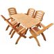 Stühle für Garten, Terrasse und Balkon Stolldrew Holz-Gartenmöbel-Set, 7-teilig.