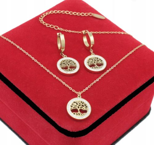  GOLDSCHMUCKSET GLÜCKSBAUM ZIRKONIA CHIRURGENSTAHL 316 L