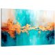 Bilder an der Wand Wandgemälde ABSTRAKT GOLD BLAU für Flur, Wohnzimmer, 120x80