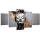 Bilder an der Wand MODERNE TRIPTIQUE-GEMÄLDE 5 Teile für die Wohnzimmerwand GESICHT EINER GLAMOUR-FRAU