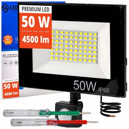  Halogen-LED mit Dämmerungs-Bewegungssensor, 50 W, Reflektorlampe, Flutlicht