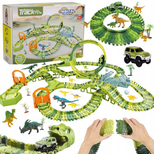  MEGA RENNSTRECKE DINOSAURS PARK CAR MAGIC TRACK 324 Elemente
