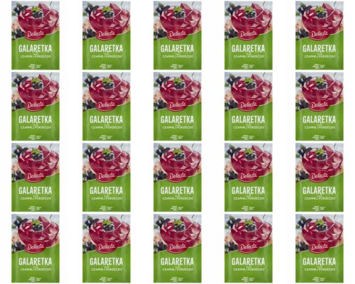 20er Pack DELECTA Gelatine mit Schwarzer Johannisbeere Geschmack, 70g