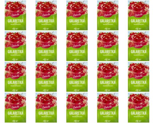 20er-Pack Delecta Gelatine Erdbeergeschmack 70g - Perfekt für Desserts!
