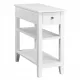  Costway HW61591WH Nachttisch weiß 28,5x60x61 cm