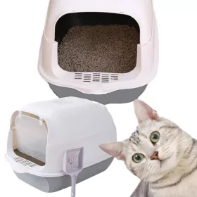  Geschlossene Katzentoilette mit Filter GRAU CAT14