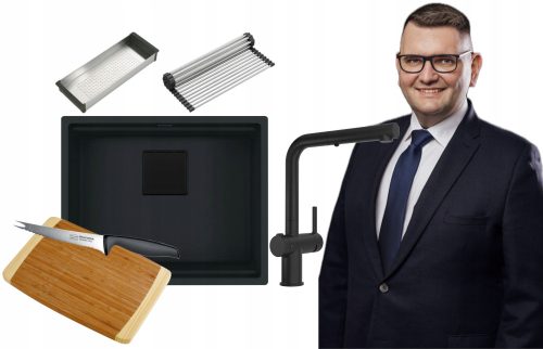 Franke Kanon Einbeckenspüle, schwarzer Granit + 2 weitere Produkte