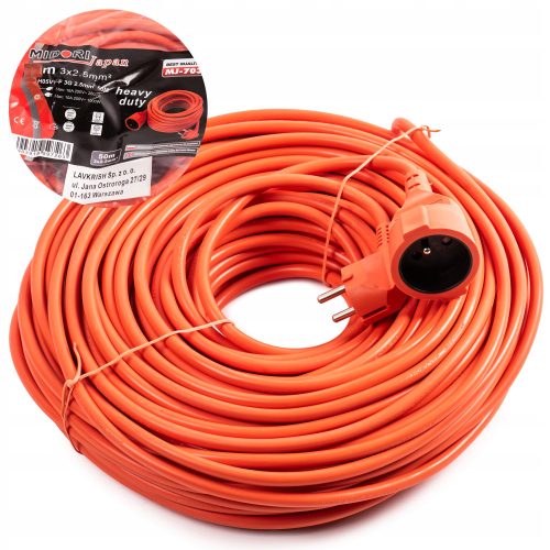 Midori Onex Gartenverlängerungskabel 20 m, 1 Stk. Steckdosen, orange