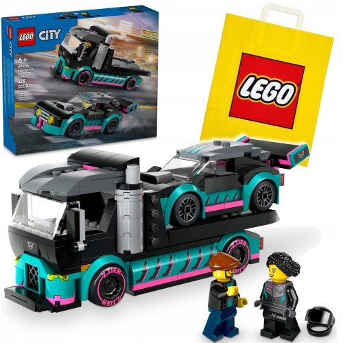  LEGO City 60406 Kamión se závodním autem + VP LEGO Papiertüte mittel 41cmx34cmx11cm GESCHENKTASCHE