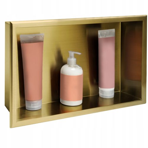  MONTIERTES BADEZIMMERREGAL 30x45 GOLDBÜRSTE - REA